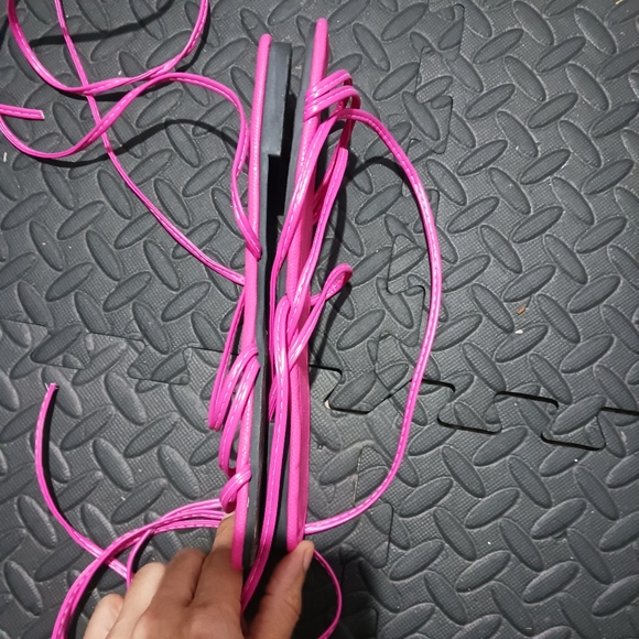 Women Fuschia Pink Lace Up Flat Sandals - Picture 5 of 10